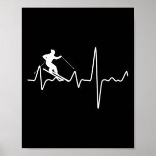Ski Heartbeat Ski Slope Country Ski Winter Sports Poster