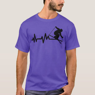 Ski Heartbeat Skiing Winter Skiing Resort Love Ski T-Shirt