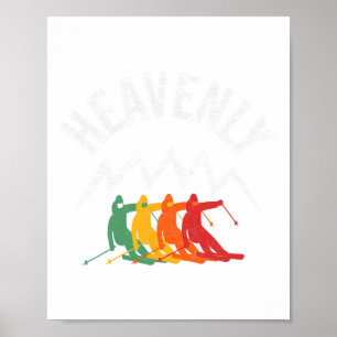 Ski Heavenly California Retro Skiing Lake Tahoe Ca Poster
