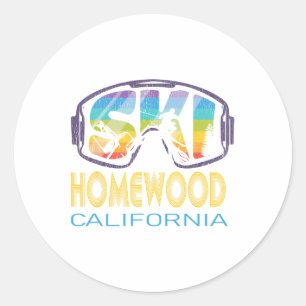 Ski Homewood California Skiing Vacation Classic Round Sticker