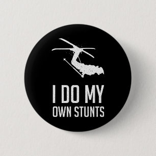 Ski I Do My Own Stunts - Skiing Winter Sport Snow  6 Cm Round Badge