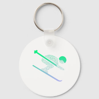 Ski Icon For Skiier Ski Girls Skiing  Key Ring
