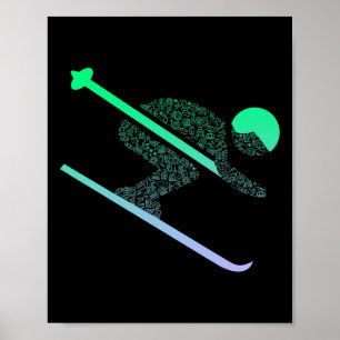 Ski Icon For Skiier Ski Girls Skiing  Poster