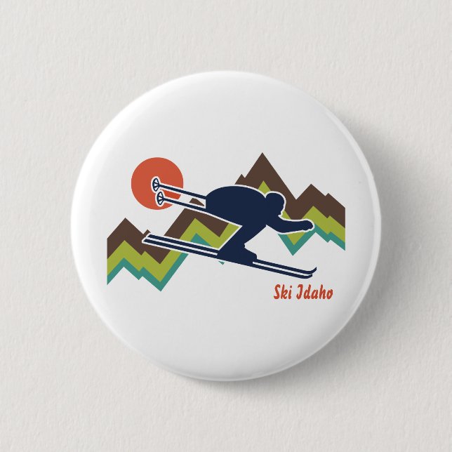 Ski Idaho 6 Cm Round Badge (Front)
