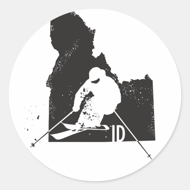 Ski Idaho Classic Round Sticker (Front)
