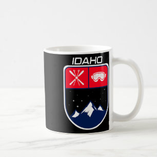 Ski Idaho Mountain Skiing Trail Skier Goggle Pole Coffee Mug
