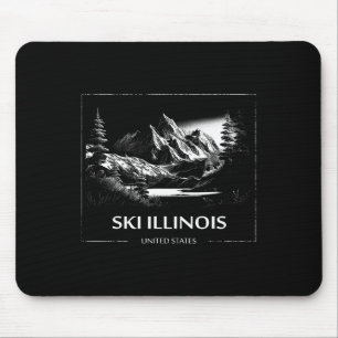 Ski Illinois United States Ski Skiing Skier  Mouse Pad