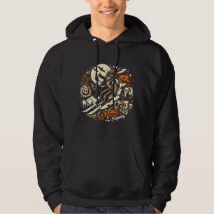 Ski in slope with halloween  hoodie