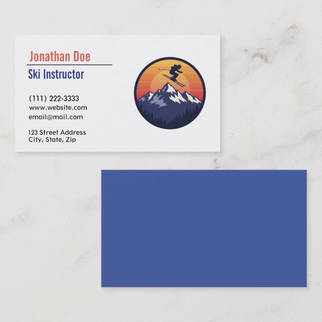 Ski Instructor Business Card (Front/Back)