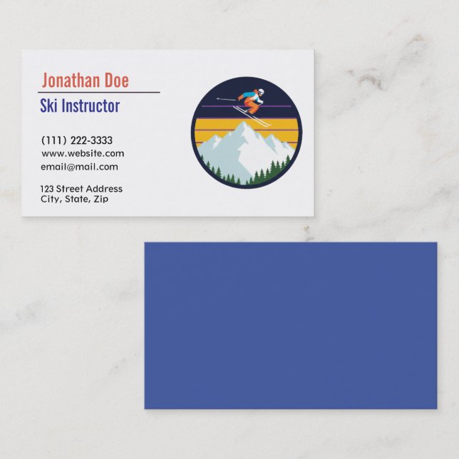 Ski Instructor Business Card (Front/Back)