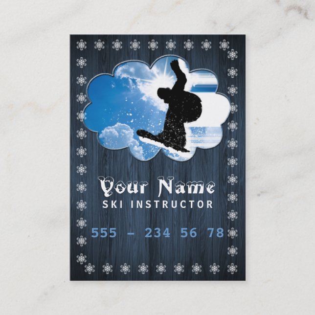 Ski Instructor - Business-, Schedule Card (Front)