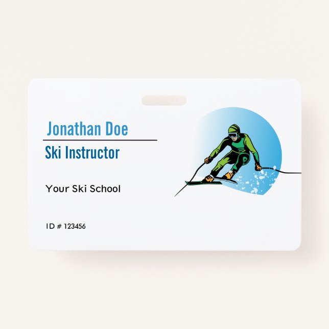 Ski Instructor ID Badge (Front)