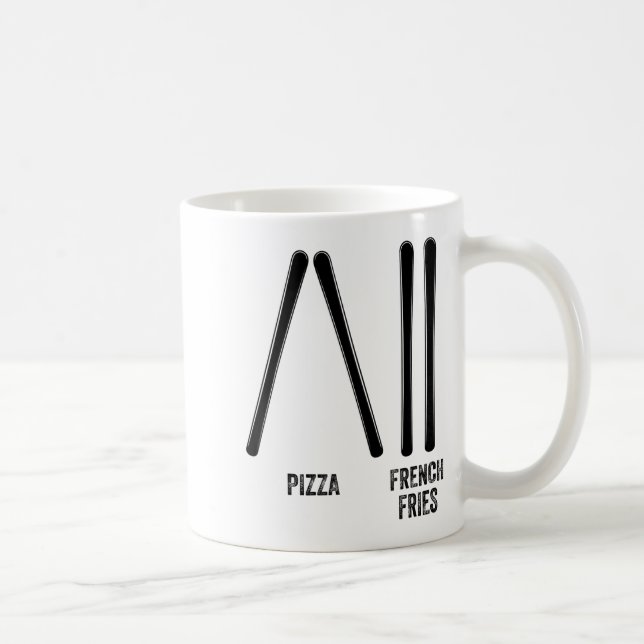Ski instructor pizza &amp; french fries how to coffee mug (Right)