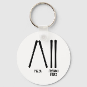 Ski Instructor Pizza And French Fries How To Skiin Key Ring