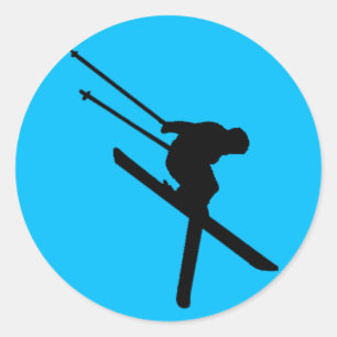 SKI INTO SKY CLASSIC ROUND STICKER