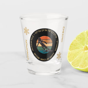 Ski Jackson Hole, Wyoming - Woman Skier Gift Shot Glass