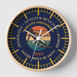 Ski Jackson Hole, Wyoming - Woman Skier On Black Clock