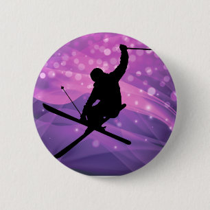 Ski Jump 6 Cm Round Badge