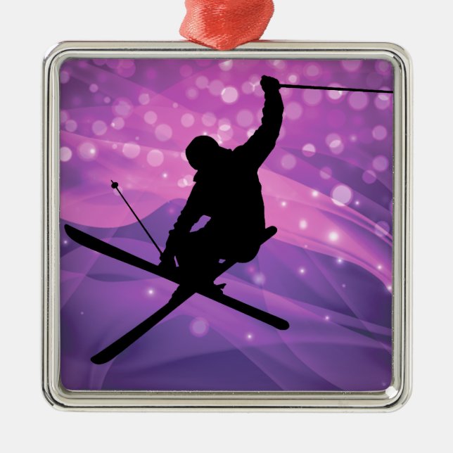 Ski Jump Metal Ornament (Front)
