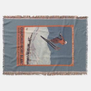 Ski Jump - PLM Olympic Promo Poster Throw Blanket