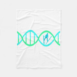 Ski Jumper Dna Ski Jumping Skier Athlete Skiing Wi Fleece Blanket