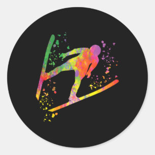 Ski Jumper Ski Flying Ski Jumping Nordic Skiing _1 Classic Round Sticker