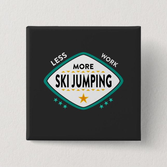 Ski Jumping 15 Cm Square Badge (Front)