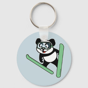 Ski-jumping Panda Key Ring
