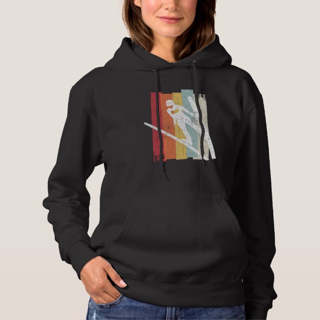 Ski jumping retro ski flying winter sports ski jum hoodie (Front)