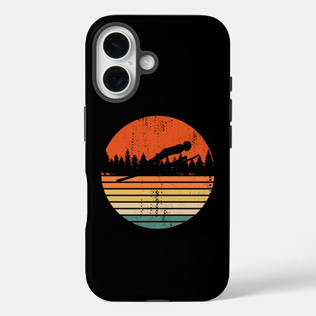 Ski Jumping Retro Ski Jumper Gift Case-Mate iPhone Case (Back)