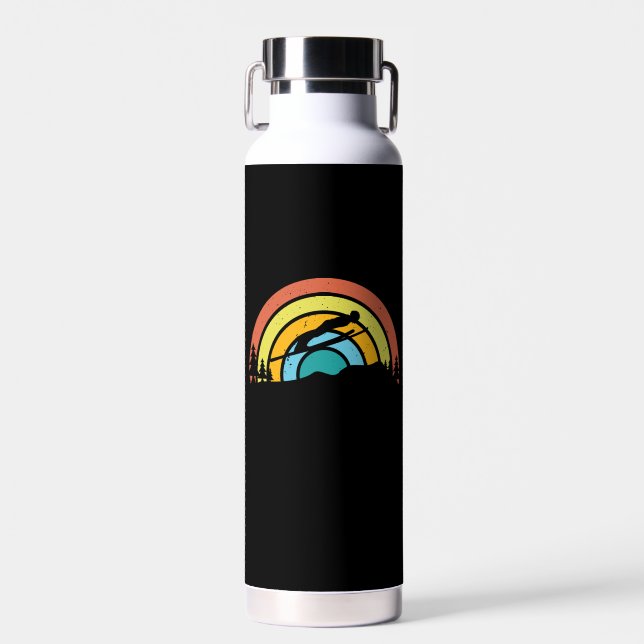 Ski Jumping Retro Water Bottle (Front)