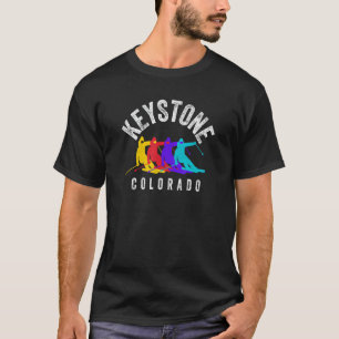 Ski Keystone CO Retro Multi-Colour Colorado Rocky T-Shirt