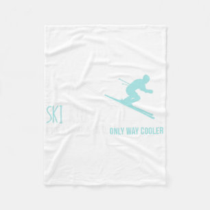 Ski Kid Funny Cute Winter Skiing Gift  Fleece Blanket