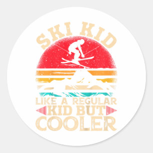 Ski Kid Like A Regular Kid But Cooler Funny Skiing Classic Round Sticker