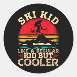 Ski Kid Like A Regular Kid But Cooler Funny Skiing Classic Round Sticker