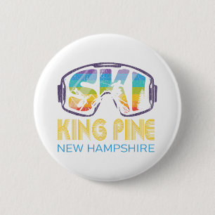 Ski King Pine New Hampshire Skiing Vacation 6 Cm Round Badge