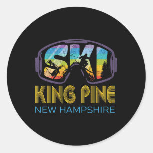 Ski King Pine New Hampshire Skiing Vacation Classic Round Sticker