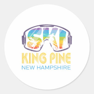 Ski King Pine New Hampshire Skiing Vacation  Classic Round Sticker