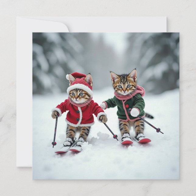 ski kitty catmas card (Front)