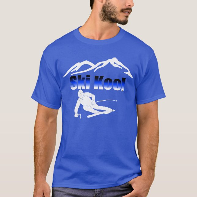Ski Kool royal blue tee (Front)