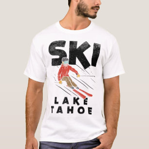 Ski Lake Tahoe Design Skiing, Lake Tahoe  T-Shirt