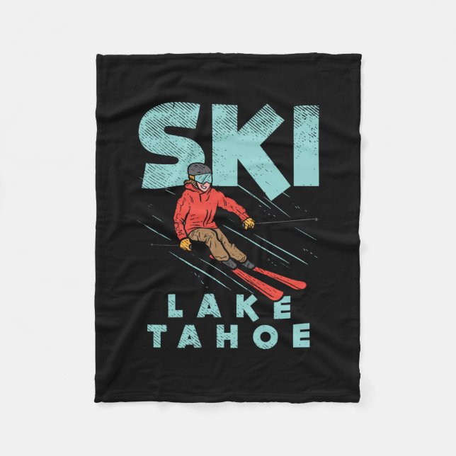 Ski Lake Tahoe Fleece Blanket (Front)