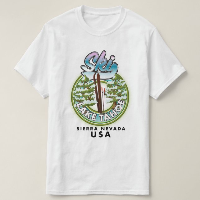 Ski Lake Tahoe Sierra Nevada USA T-Shirt (Design Front)