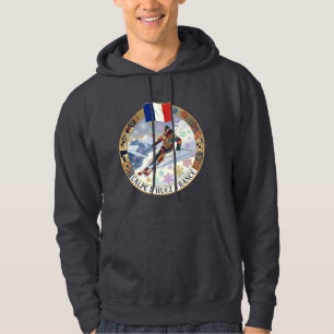 Ski L'Alpe D'Huez, France, Man Skier Hoodie