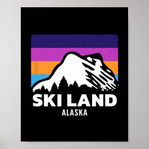 Ski Land Fairbanks Alaska Skiing Snowboarding Fami Poster