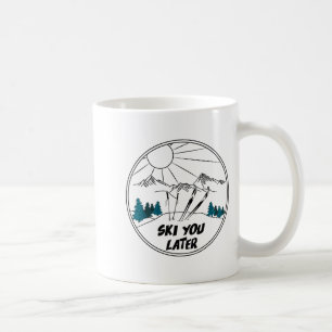 Ski later winter sports vintage powder snow skiing coffee mug
