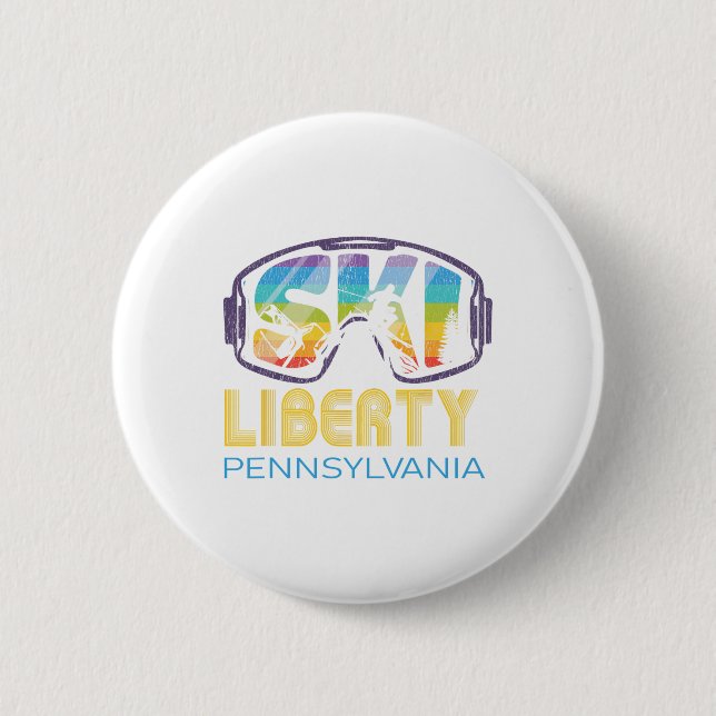 Ski Liberty Pennsylvania Skiing Vacation  6 Cm Round Badge (Front)