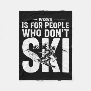 Ski life comes first funny skiing graphic mountain fleece blanket