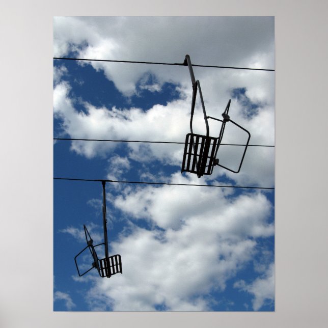 Ski Lift and Sky Poster (Front)