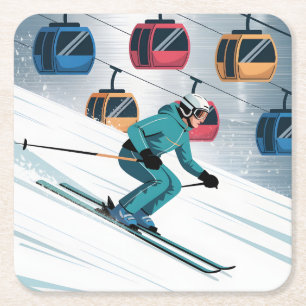 Ski Lift Skier Coaster Set